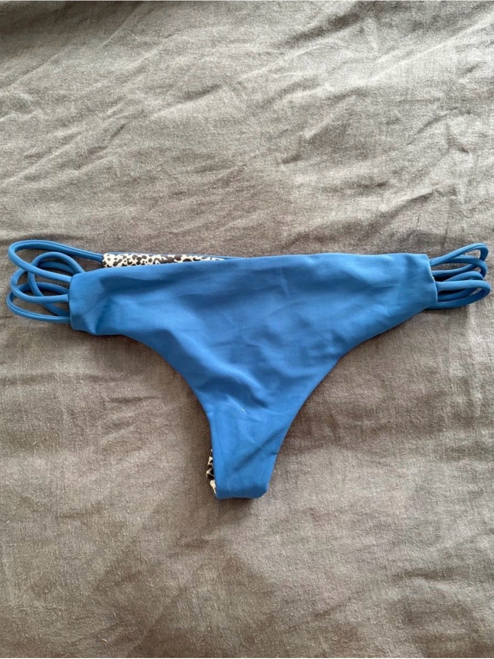 acacia swimwear Blue Strappy-Side Bikini Bottom